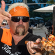 Fieri showing off some Fried Meat Fixins With Kicked-Up Donkey Sauce, or whatever the fuck that is.